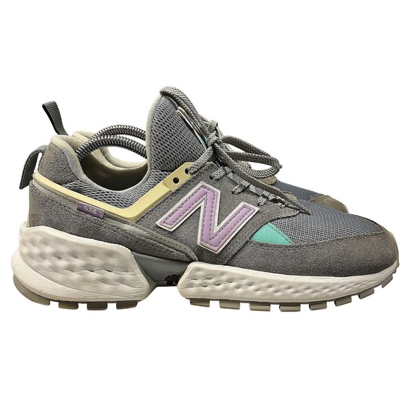 New Balance Shoes - New Balance Women's 9 574 Sport Fresh Foam Grey Purple Teal Sneakers Running